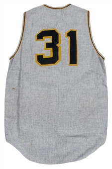 1965-67 Game Used Pittsburgh Pirates #31 Road Flannel Jersey Vest